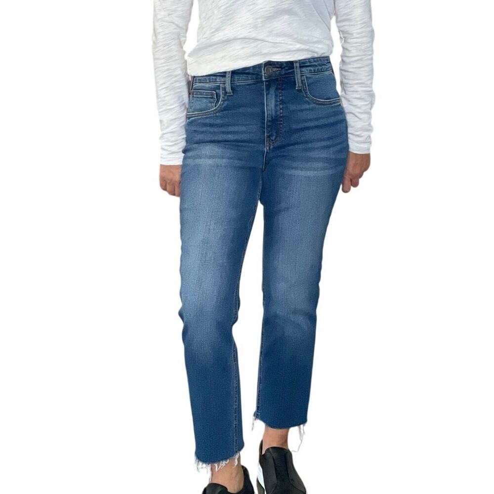Kut From The Kloth Rachael High Rise Fab Ab Mom Jean Raw Hem Womens Size 4